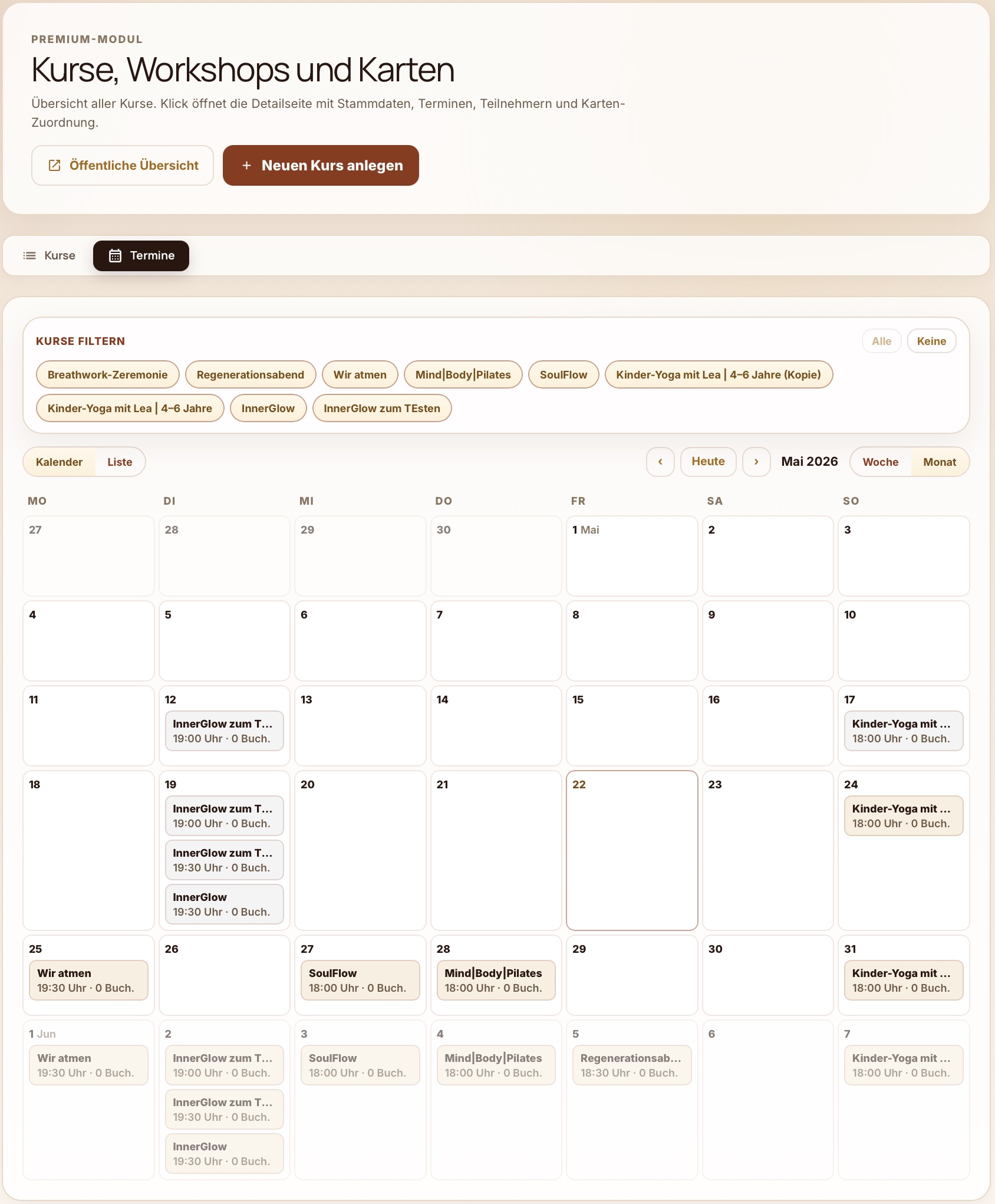 Teilnehmerliste pro Session in Casepoint