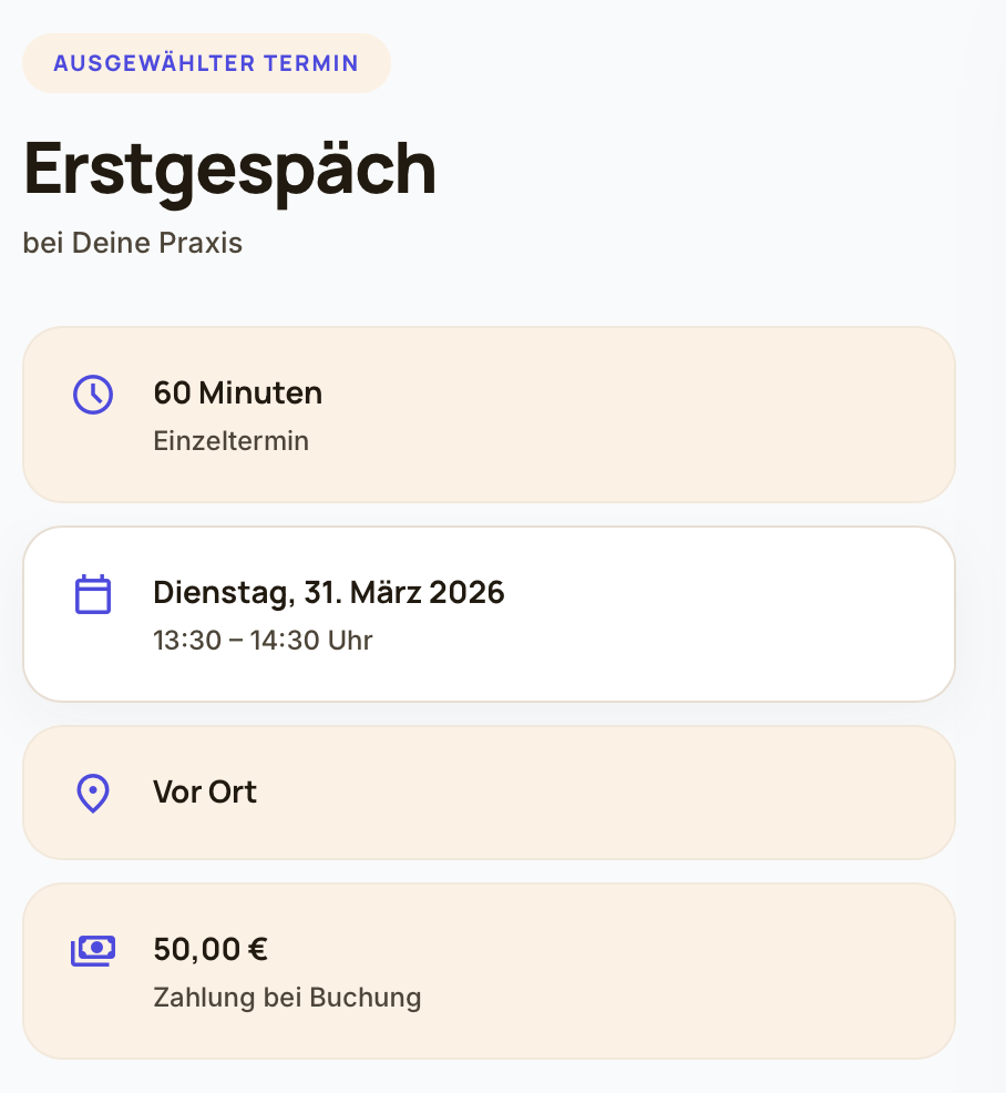 Casepoint Ansicht mit den Details eines ausgewählten Termins